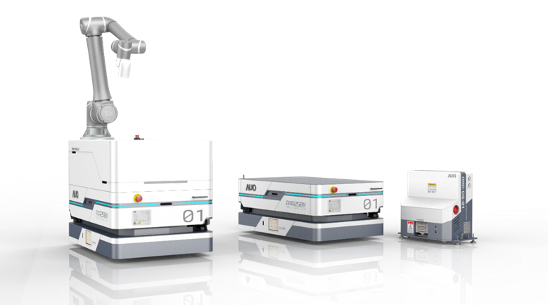 ·8590am海洋之神數位開發的自主式移動機器人（AMR250M），搭配全向輪並結合AI演算法、2D LiDAR、3D攝影機等技術，協助客戶實現產線全自動化